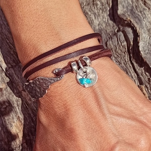Wrap Leather Bracelet for Women, Turquoise Bracelet, Boho Bracelet, Boho Jewelry for Women, Boho Hippie Cuff Layered Bangle, GIft for Women