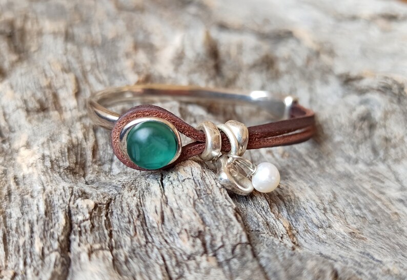 Zamak Bracelets Endia Beaded Bracelets Silver Bracelets Women Leather Bracelets Boho Bracelets Bohemian Bracelets Bracelets for Women