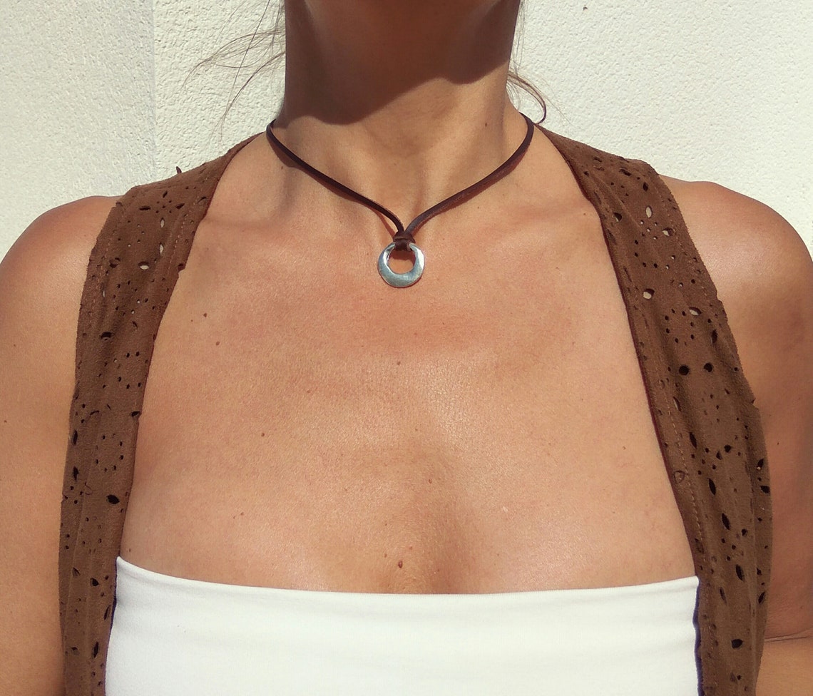 Ring Leather Necklace for women