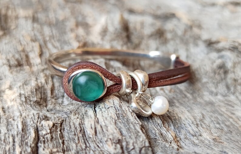 Zamak Bracelets Endia Beaded Bracelets Silver Bracelets Women Leather Bracelets Boho Bracelets Bohemian Bracelets Bracelets for Women
