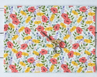 Wild Flowers Print Premium Cotton Fabric Feed the Bees Collection Red Yellow Lavender Florals