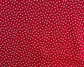 Star Fabric White Stars On A Dark Pink Background Cotton