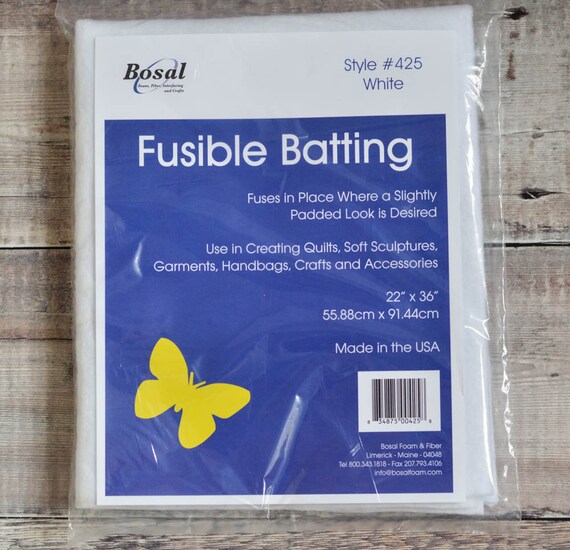 white Bosal Foam /& Fiber 4252B-25 Duet Fuse II Double Sided Batting Camden Bag Precut Fusible