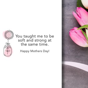 You Taught Me to be Soft and Strong – Minimalistische Muttertagskarte – Druckbare emotionale Karte für Mama oder Mutterfigur
