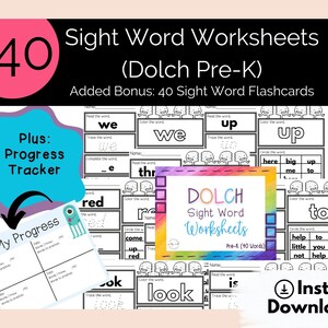 Preschool Worksheets, Sight Words Worksheets, Sight Words for Preschool, Printing Practice, Flashcards, PreK Work, Printable Worksheets