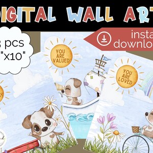 Digital Prints, Set Of 3 Playroom Prints, Playroom Wall Decor, Playroom Signs, Kids Playroom, Toddler Wall Decor, Kids Wall Decor, Puppy Dog