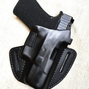 Funda de cuero owb para Glock 43x mos