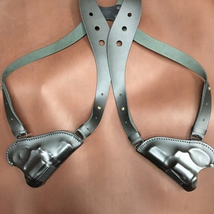 Double leather holster for Ruger sp101 2.25&quot;.