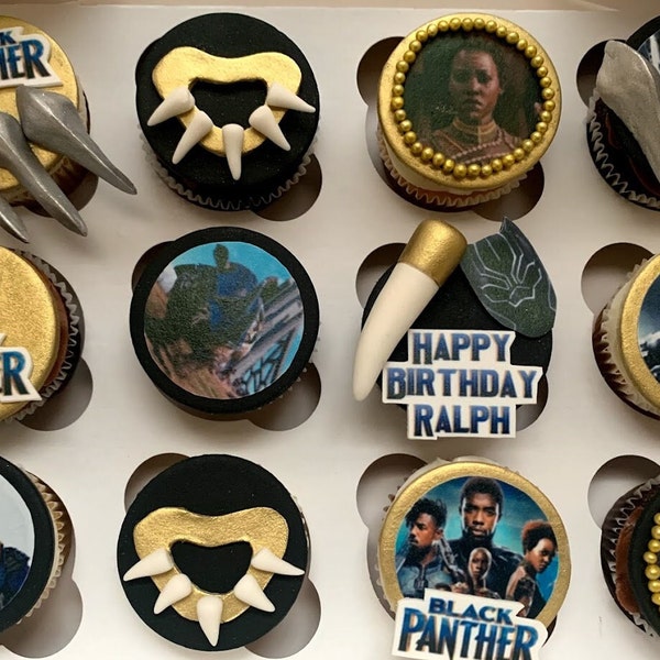 Black Panther Cupcake Topper - Etsy