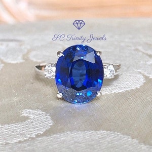 Gemstone Ring Kashmir Dark Blue Sapphire Silver Ring By Tarzli. Beautiful Natural Sapphire Stone 6 US Size Handmade Silver Ring