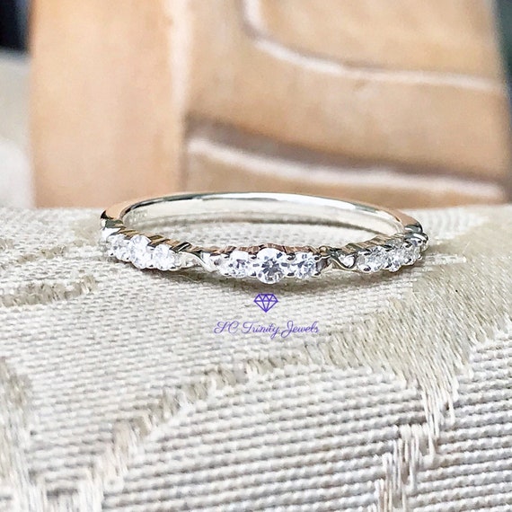 Forever One Moissanite Wedding Band .16 CTW Multi Stone Sterling