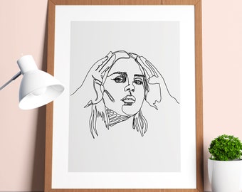PRINTABLE Lana Del Rey Poster, Lana Del Rey Art, Minimalist Lana Del Rey Art, Lana Del Rey Wall Art, Lana Del Slay, Minimalist one line art