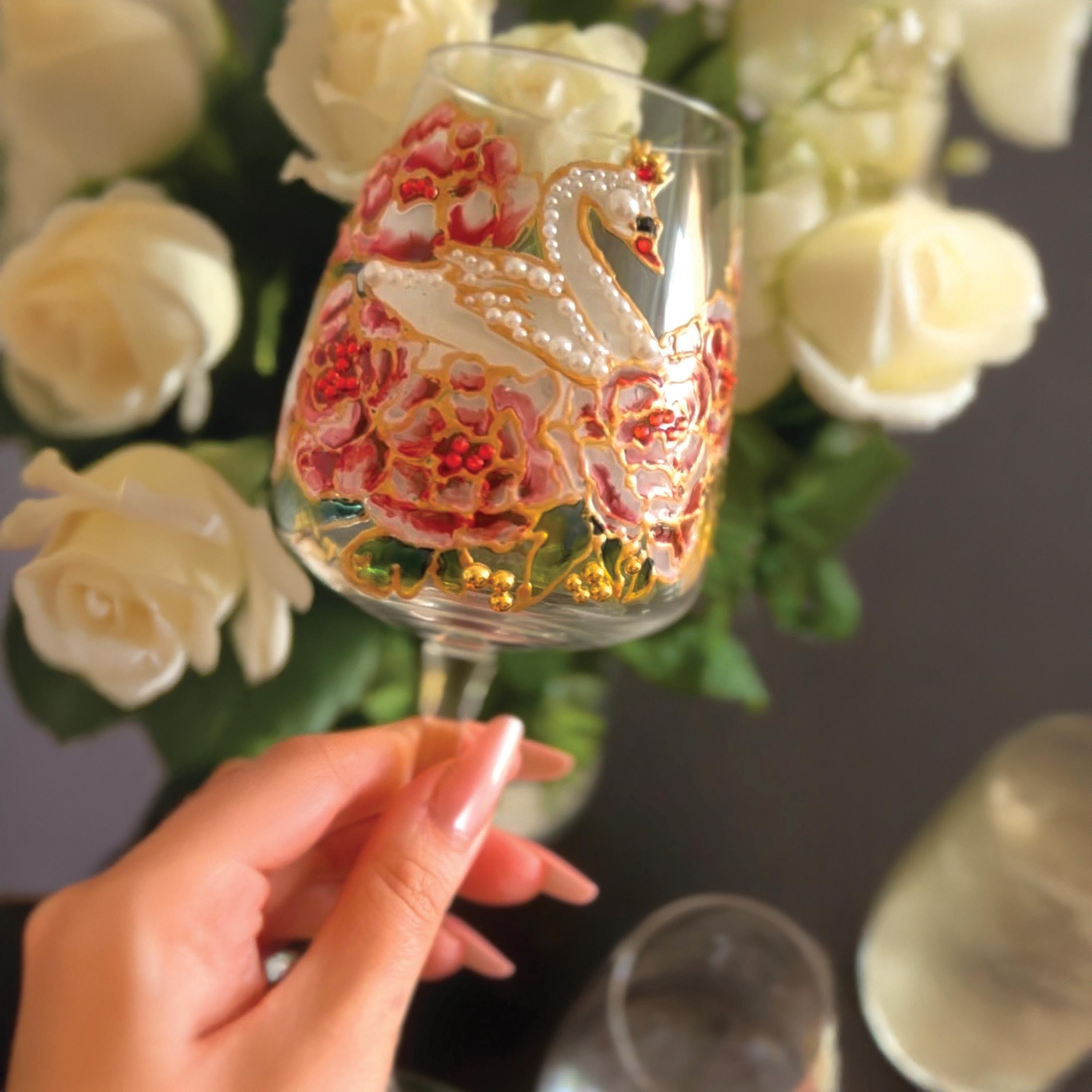 Verres à Vin Peints à La Main - Pièces Uniques (lot, Sans Marque)