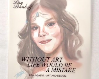 Individuelles Modeporträt mit personalisiertem Deckblatt | Handgemalte Aquarellillustration | Elegantes, von der Vogue inspiriertes Kunstgeschenk für Sie