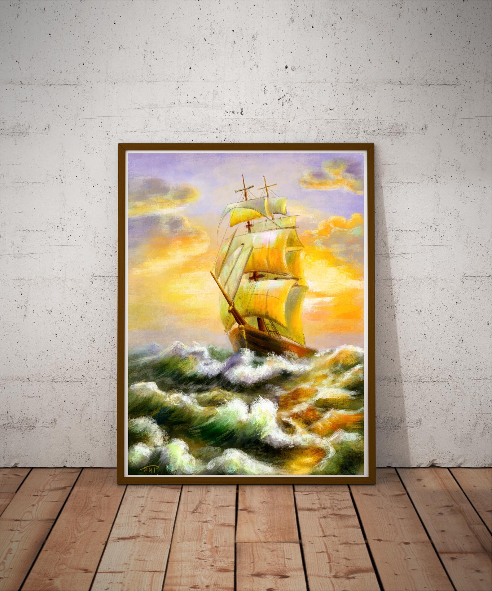 Sailing Ship Wall Art, Nautical Wall Art, Nautical Printable Poster