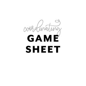 Coordinating Game Sheet