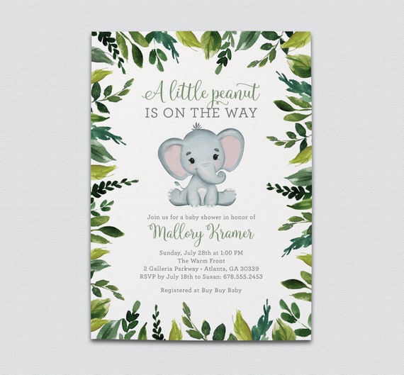 Un Cacahuete Esta En La Manera Verde Deja Elefante Bebe Ducha Etsy Un Cacahuete Esta En La Manera Verde Deja Elefante Bebe Ducha Etsy