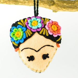 Frida Kahlo Felted Embroidered Mexican Ornament Boho Holiday Decor ...