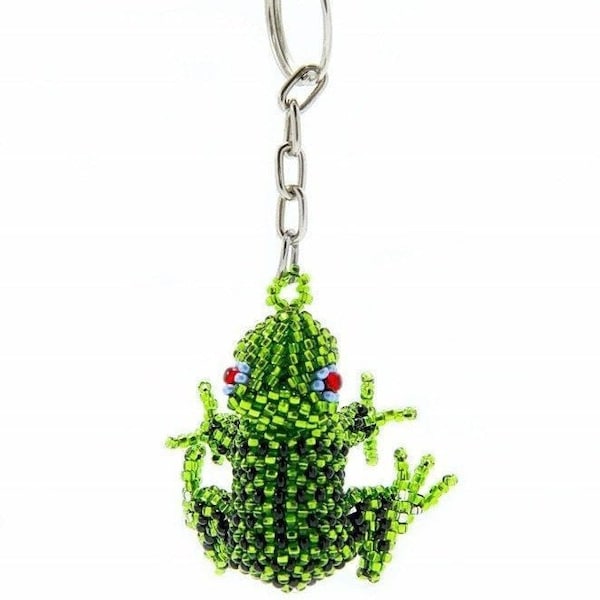 Frog Seed Bead Ethically Made Key Chain \ Zipper Pull - Guatemala