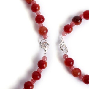 Magnifique ensemble collier et bracelet en perles de pierre faites à la main Thaïlande image 2