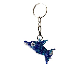 Porte-clés avec perles de rocaille dauphins - Guatemala