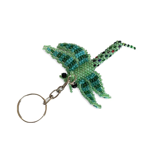 Dragonfly Seed Bead Key Chain - Zipper Pull - Guatemala