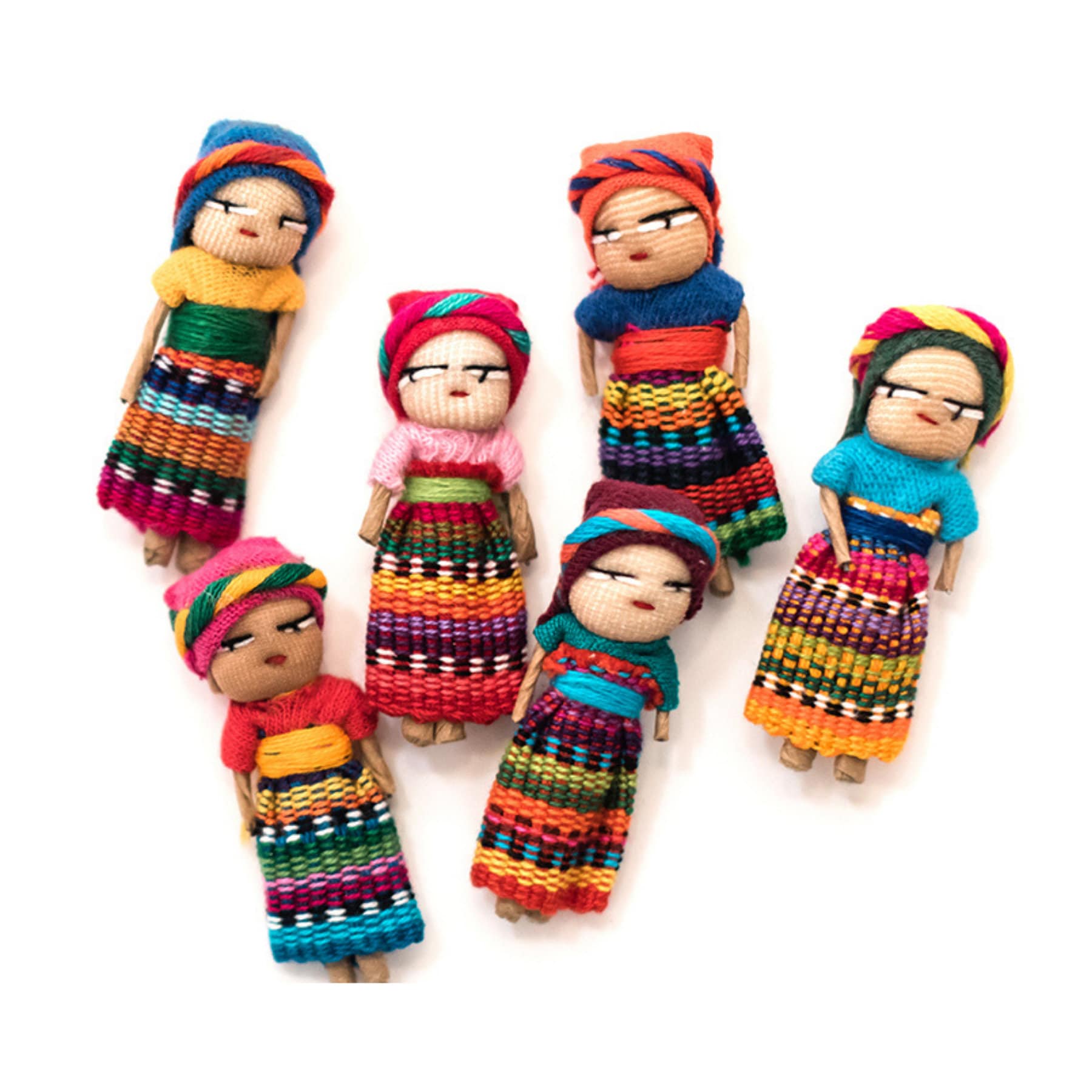 Handmade Guatemalan Hat Band with Multicolor Worry Dolls - Little  Companions