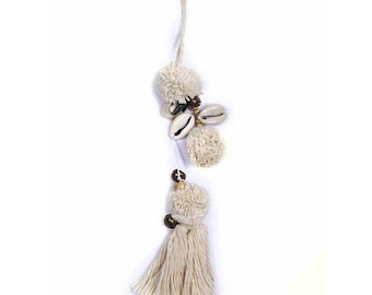 Sustainably Made Unique Bag Charm Pompom Tassel Door Handle Rear View Mirror Decor - Thailand