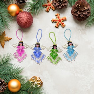 Angel Seed Bead Colorful Ethically Made Boho  Ornament