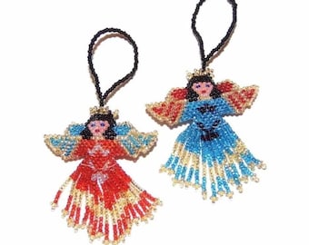 Angel Seed Bead Colorful Ethically Made Boho  Ornament