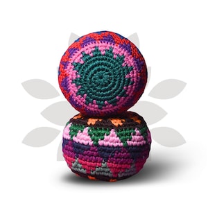 Crochet Multicolor Hacky Sack Stress Ball | Bocce Ball - Guatemala-Accessories-Juana (GU)-Lumily MZ Fair Trade Nena & Co Hiptipico Novica Lucia's World emporium