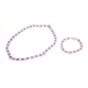 Beautiful Handmade Stone Bead Necklace and Bracelet Set Thailand image 5