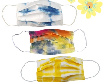 Tie Dye Pleated Face Mask with Filter Pocket  Thailand