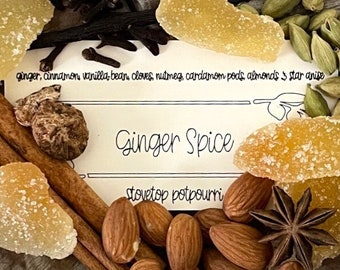 Stovetop Potpourri, Ginger Spice Simmering Potpourri, Simmer Pot Potpourri, Natural Potpourri, Hostess Gift, Housewarming Gift, Ginger Gift