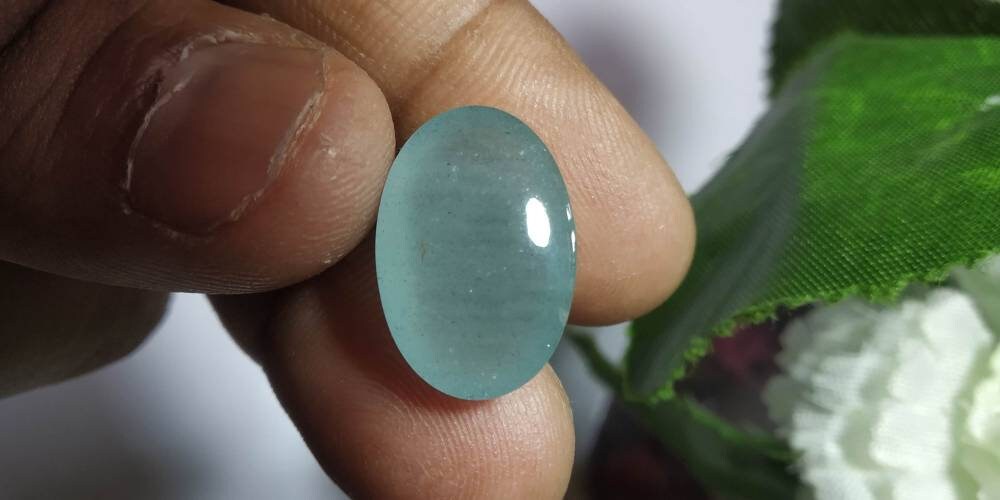 Natural Aquamarine cabochon 14.10 carats 13198 MM size | Etsy