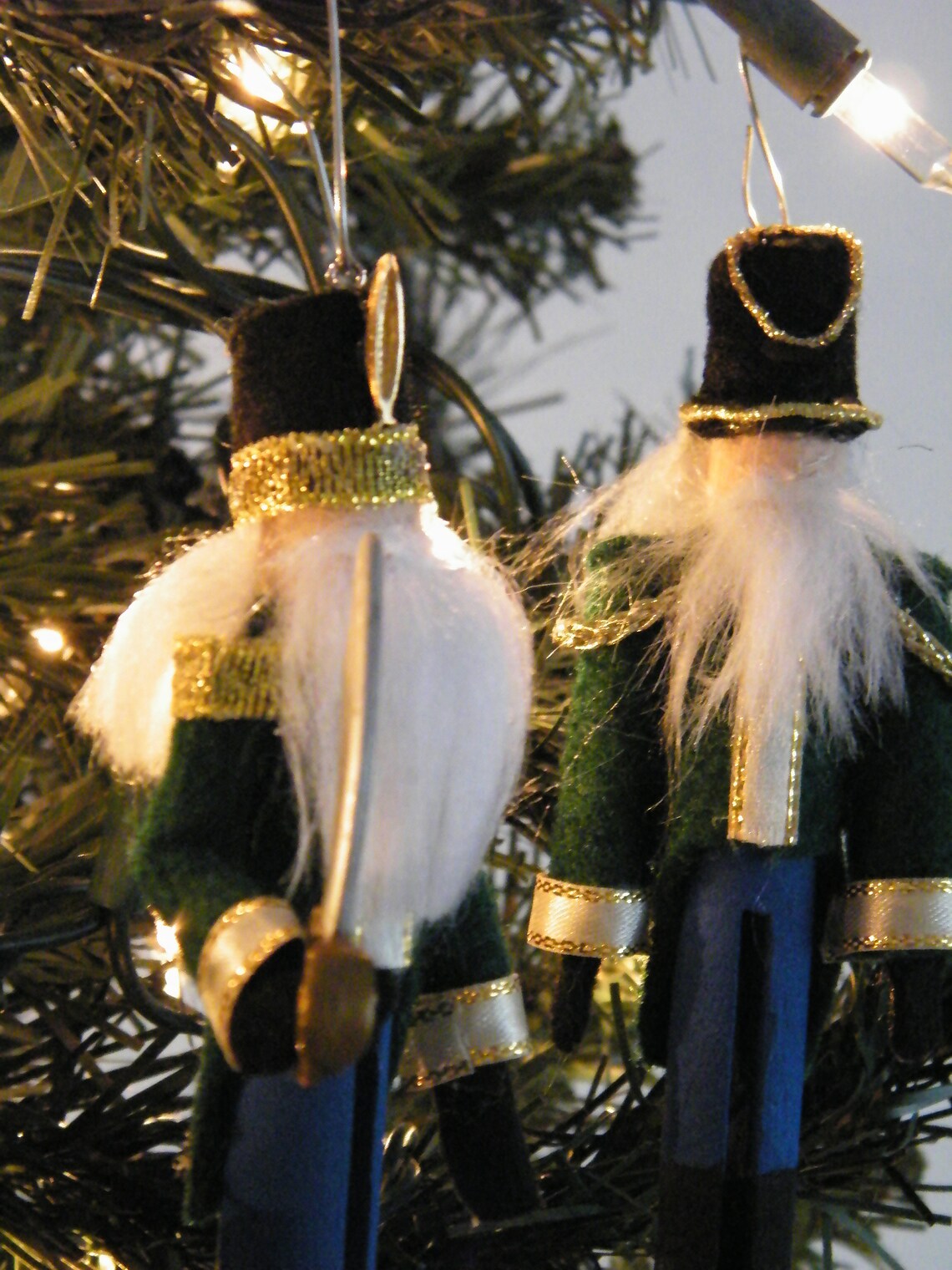 Set of 2 Clothespin Nutcracker Ornaments Clothespeg Etsy UK