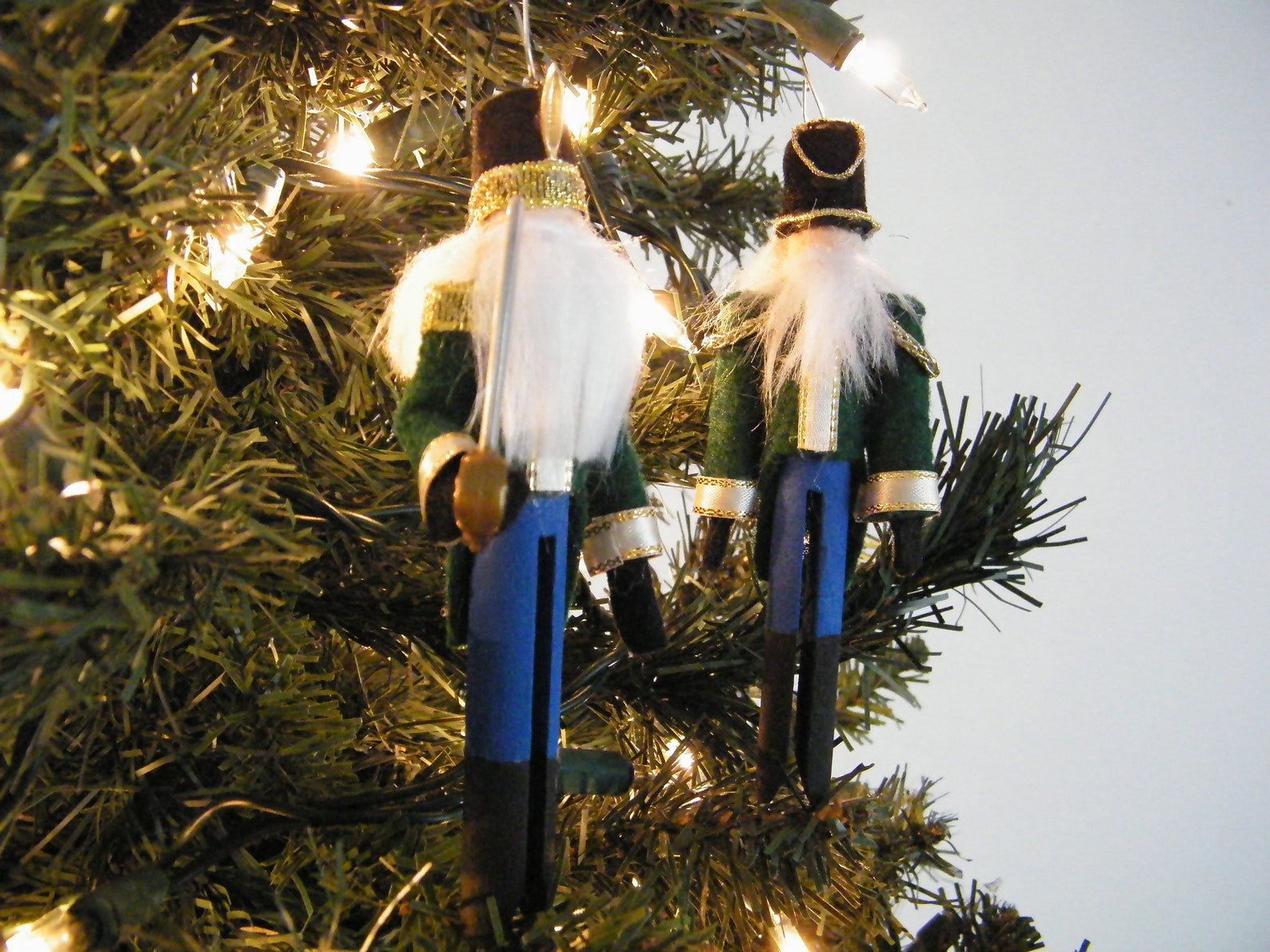Set of 2 Clothespin Nutcracker Ornaments Clothespeg Etsy UK