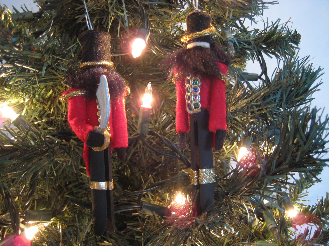Clothespin Nutcracker Ornaments Clothespeg Ornaments Wooden Etsy