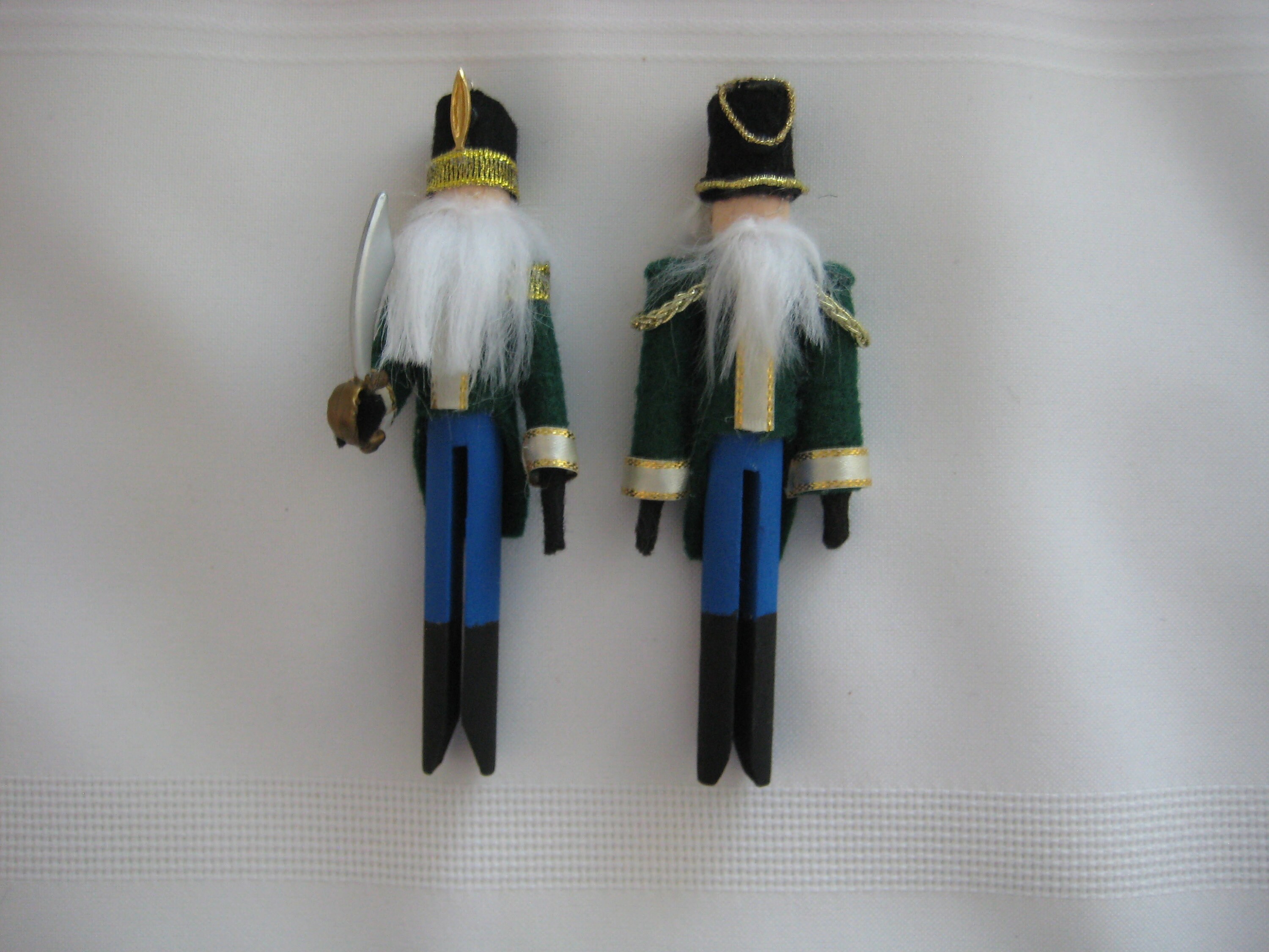 Set of 2 Clothespin Nutcracker Ornaments Clothespeg Etsy UK