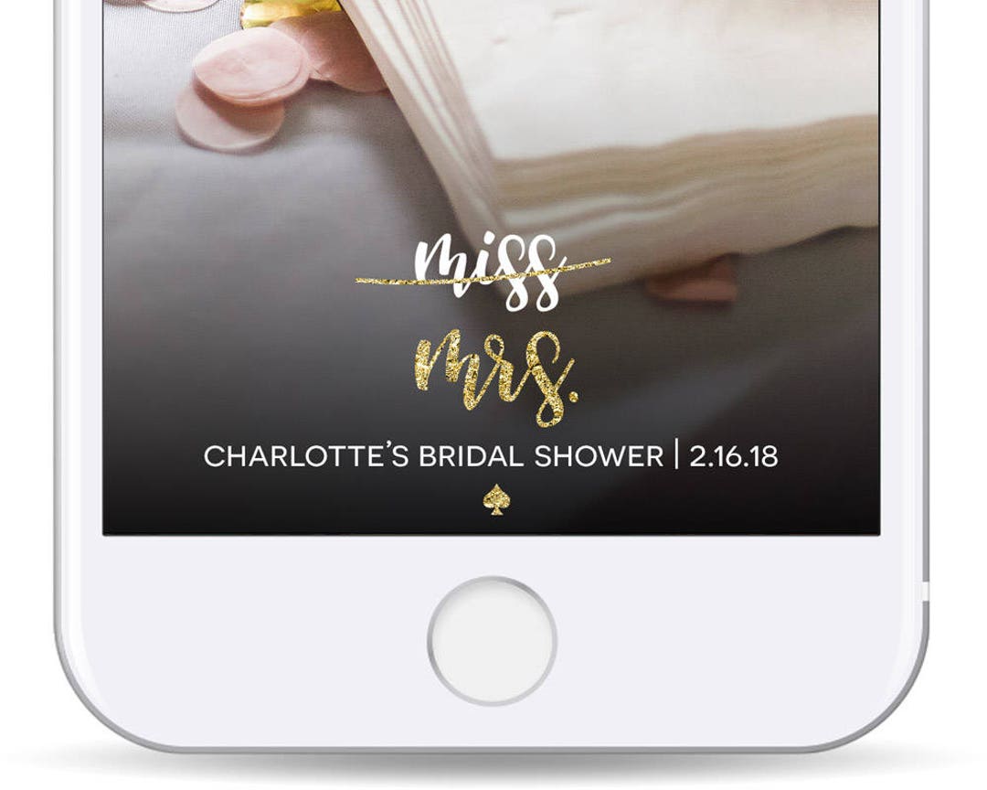 Kate Spade Miss to Mrs Geofilter Gold Foil Glitter - Etsy