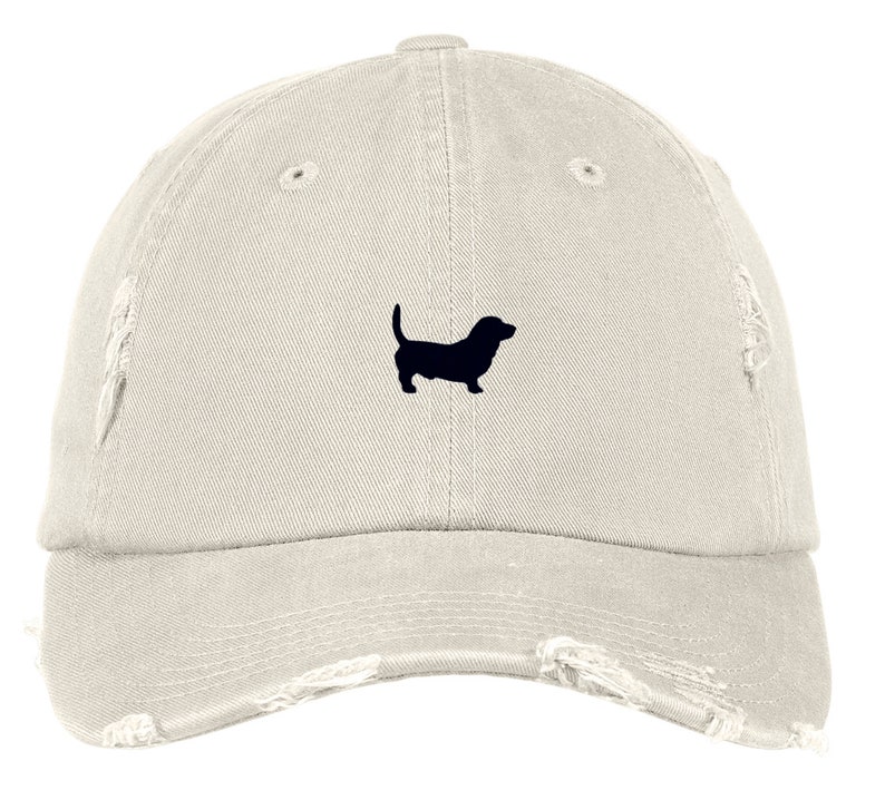 Basset Hound Hat Embroidered Baseball Cap Distressed | Etsy