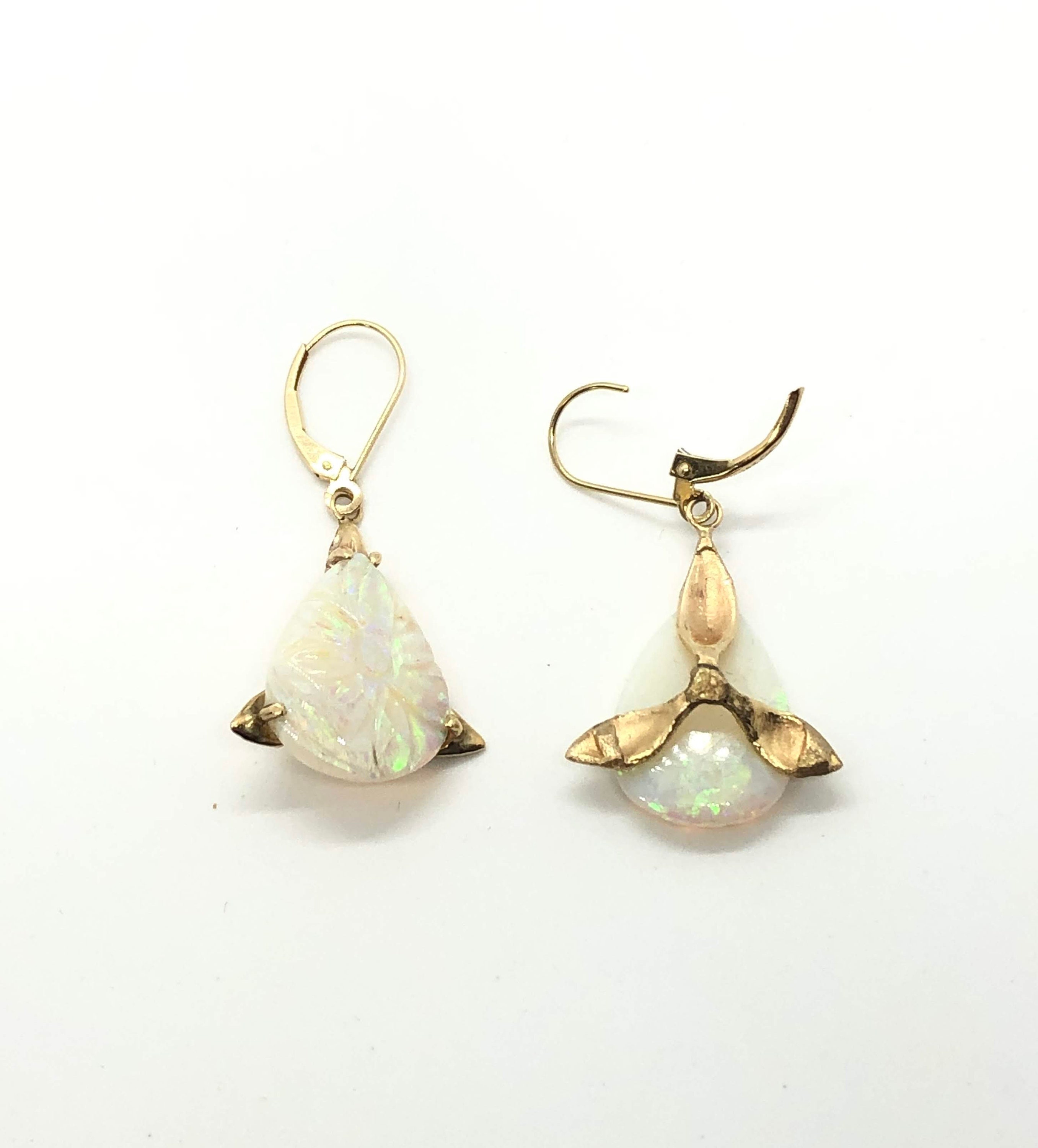 100% Natural Carved Opal Earrings Dangle and Drop Opal - Etsy UK