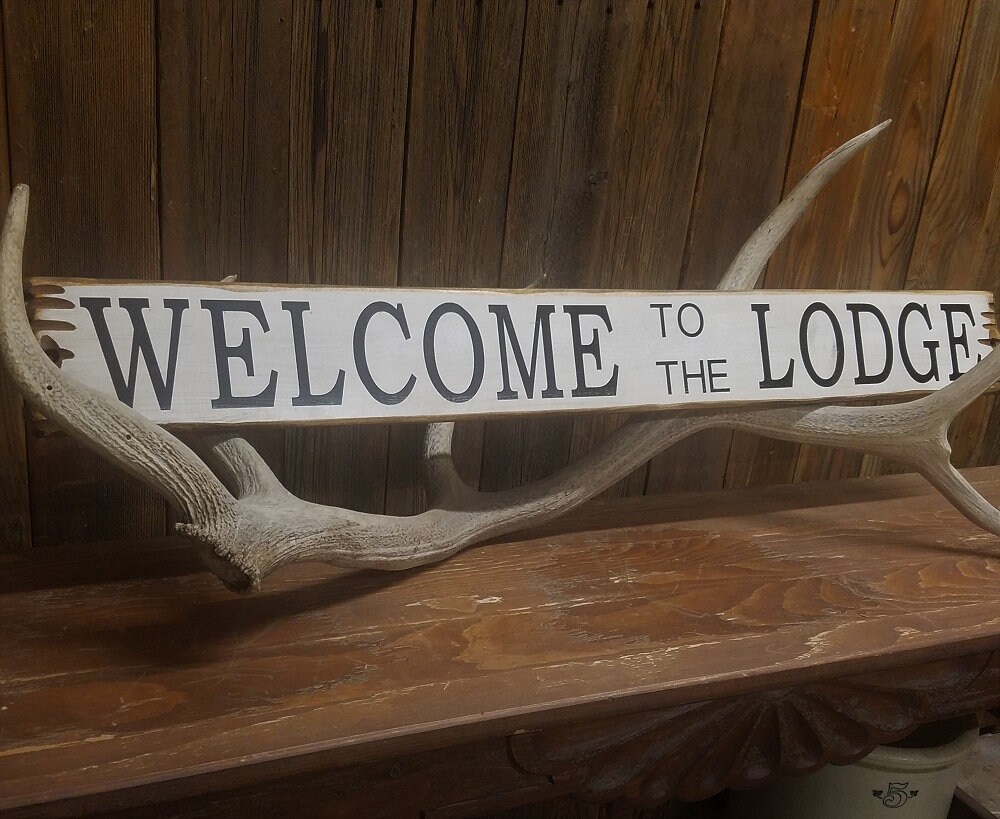 Lodge sign Cabin to the LODGE Rustic Wood SignCabin Etsy