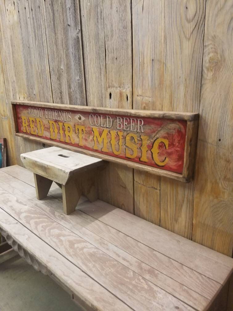 RED DIRT MUSIC/ Rustic Wood Sign, Western decor, Ranch sign, Bar