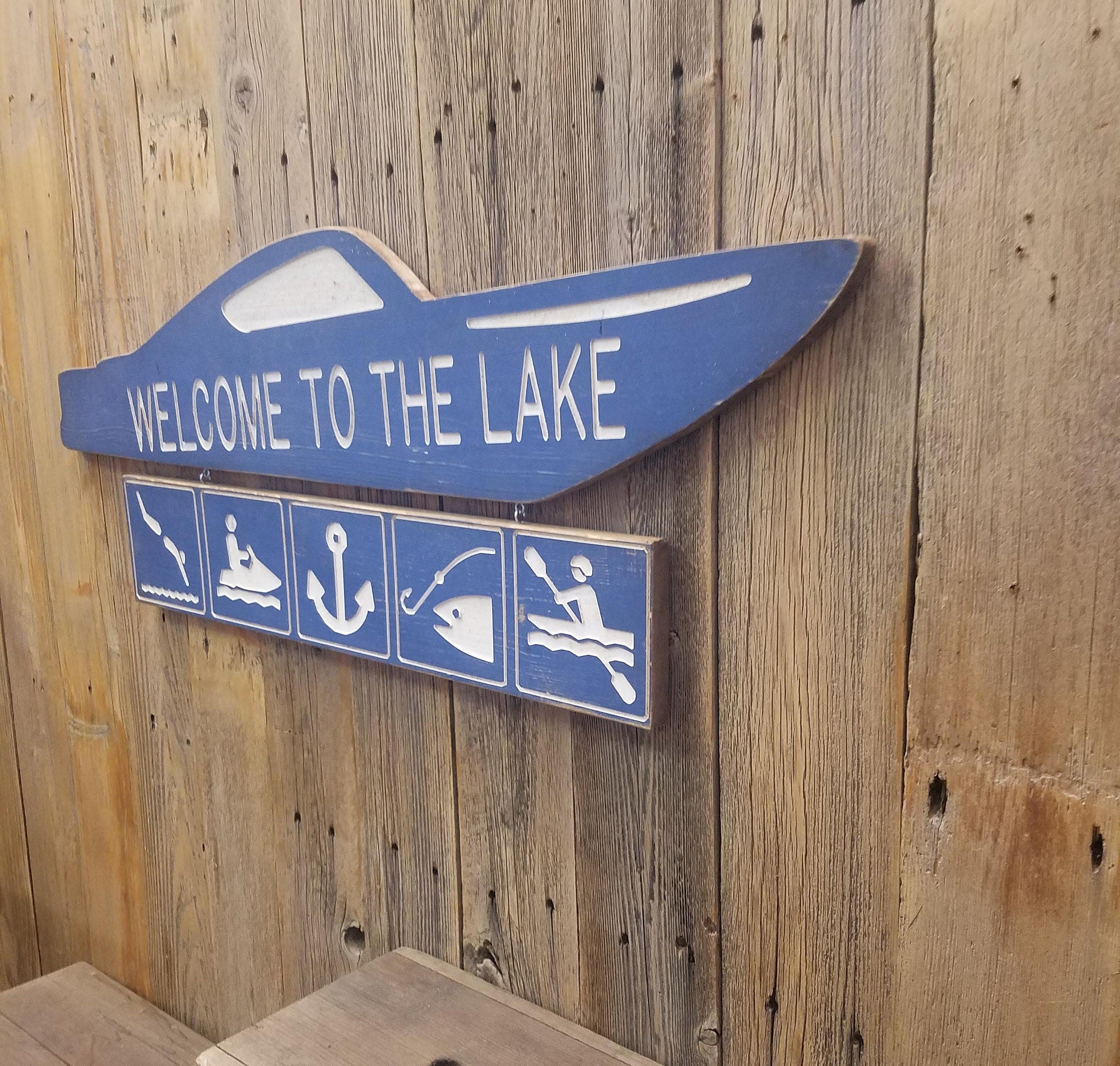 to the Lake Engraved Wood Sign, Lake House sign, Boat Dock