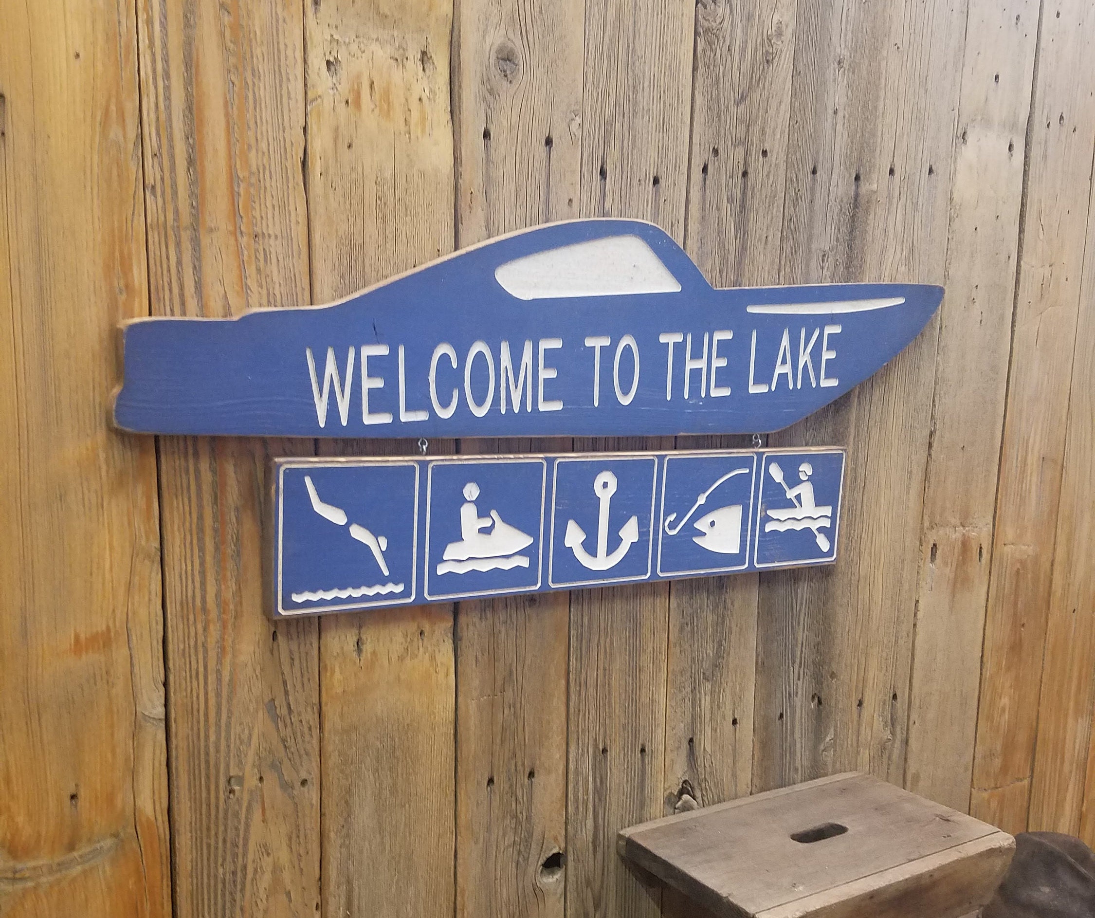 to the Lake Engraved Wood Sign, Lake House sign, Boat Dock