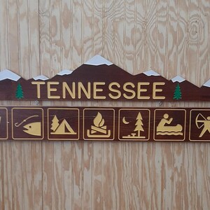 Rustic Tennessee. Sign Tennessee/rustic/carved/mountains/wood/sign/recreational Icons/cabin ...
