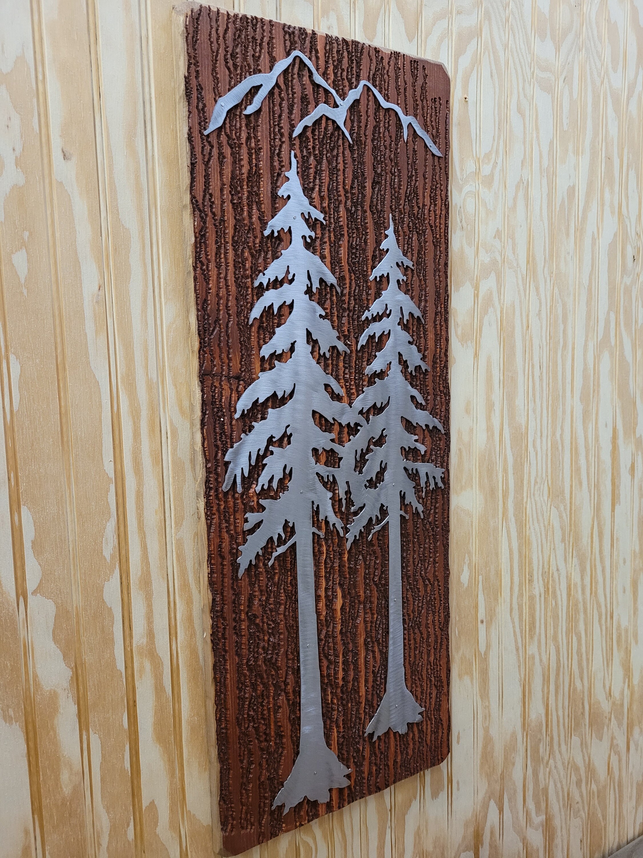 Metal Tree Art/rustic/wood/cabin/home/décor/lodge/wall - Etsy