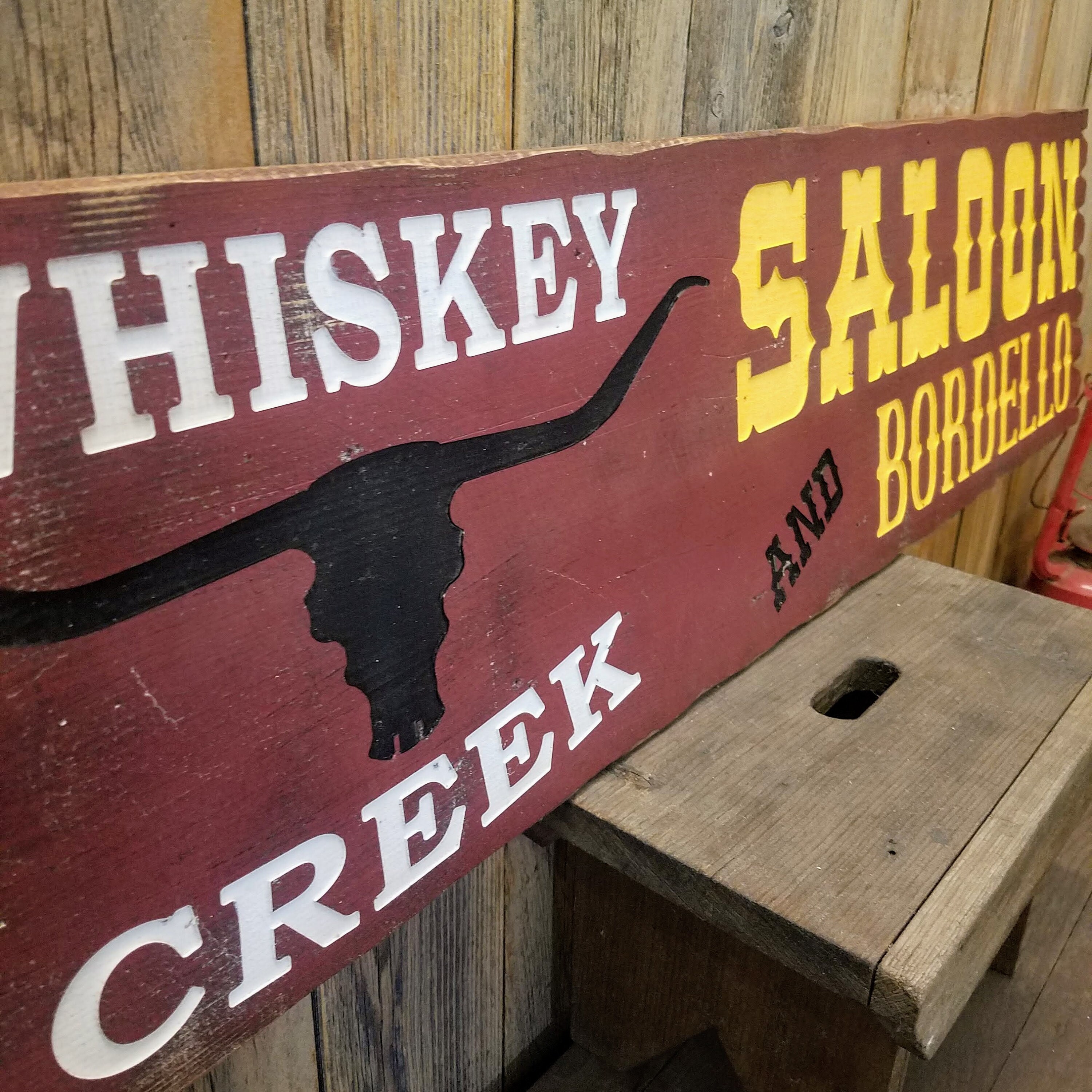 Whiskey Creek Saloon and Bordello/Carved/Rustic/Wood/Sign/Western/Décor