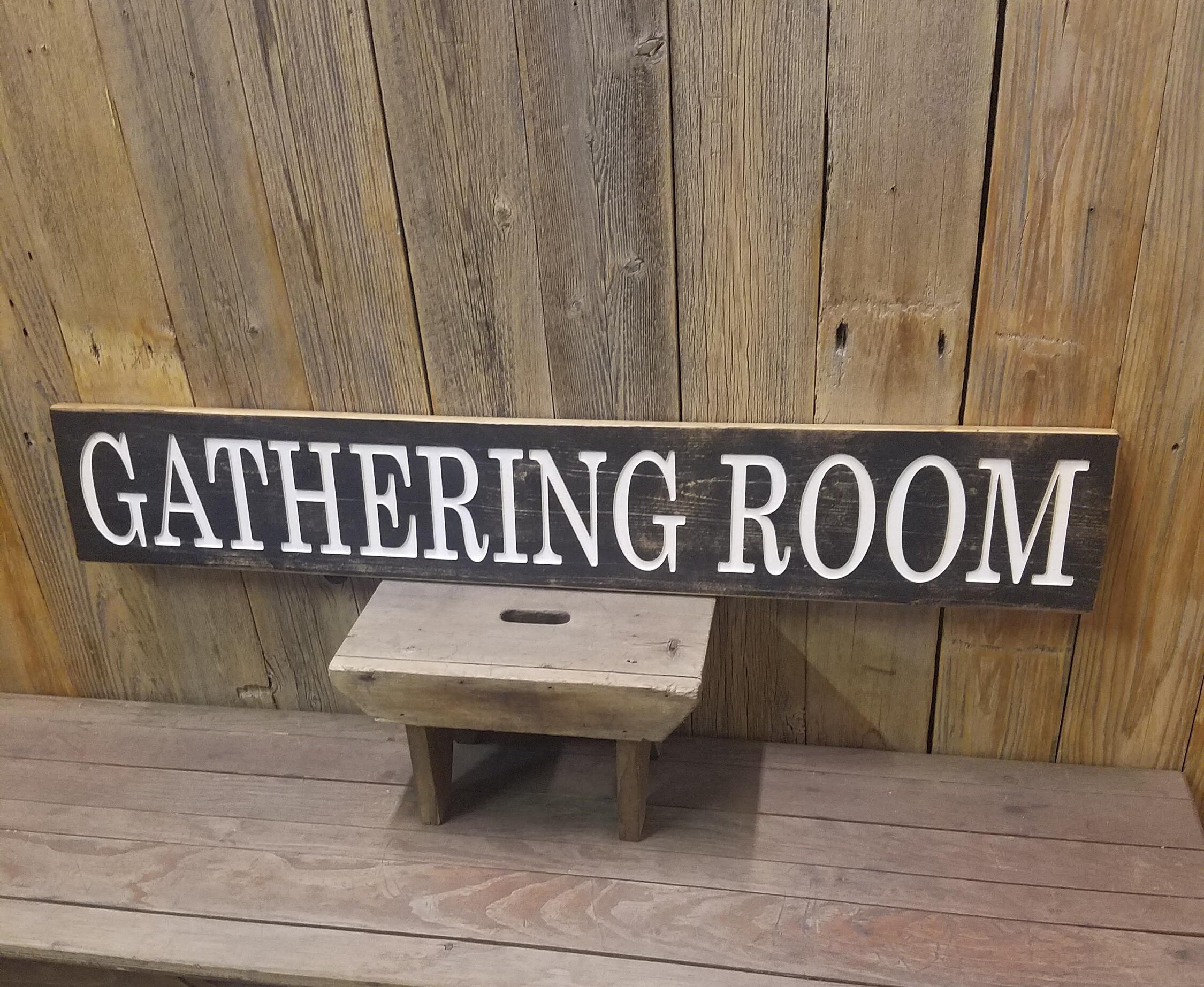 GATHERING ROOM Rustic Wood Sign, Kitchen, Dining Room, Home décor